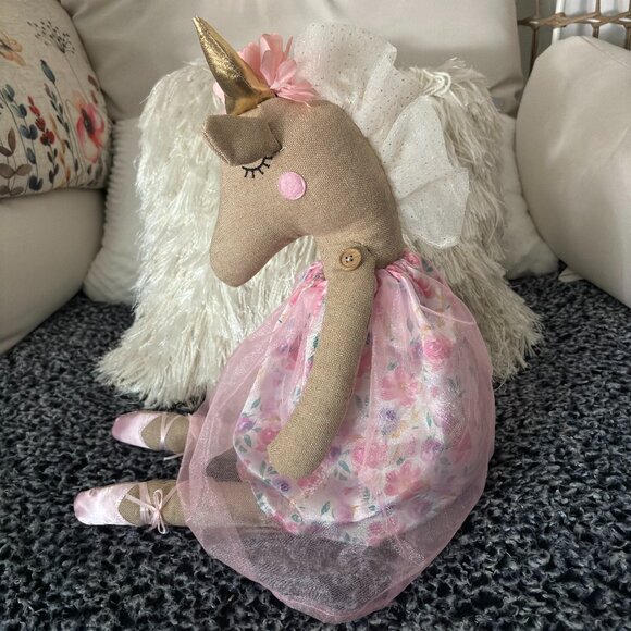 Princess Bedroom Nursery Shelf Sitter 27" Ballerina Unicorn Plush Weighted - Picture 4 of 12